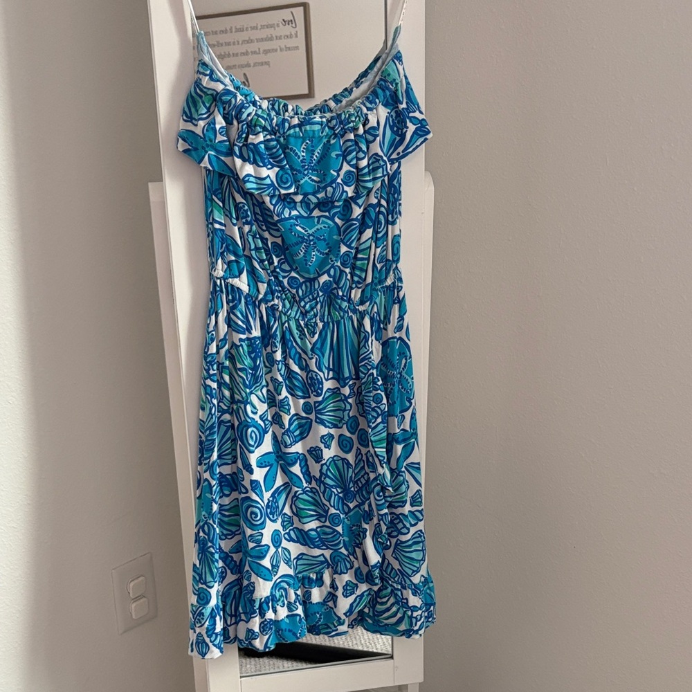 Lilly Pulitzer Vibrant Blue and White Patterned Dress